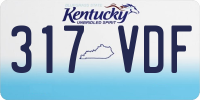 KY license plate 317VDF