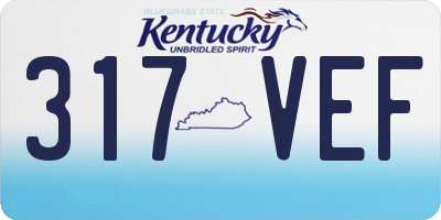 KY license plate 317VEF