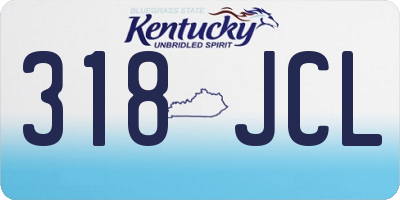 KY license plate 318JCL