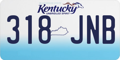 KY license plate 318JNB
