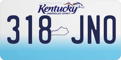 KY license plate 318JNO