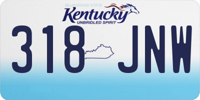 KY license plate 318JNW