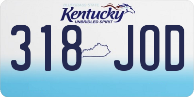 KY license plate 318JOD