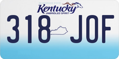 KY license plate 318JOF