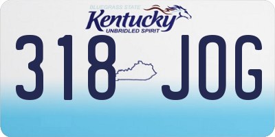 KY license plate 318JOG