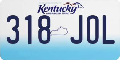 KY license plate 318JOL