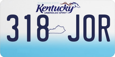 KY license plate 318JOR