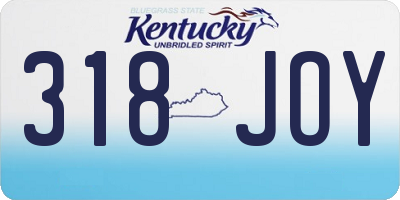 KY license plate 318JOY