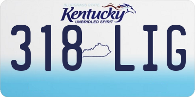KY license plate 318LIG
