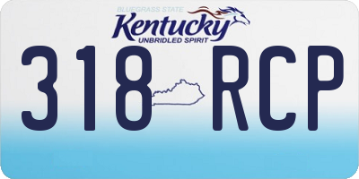 KY license plate 318RCP