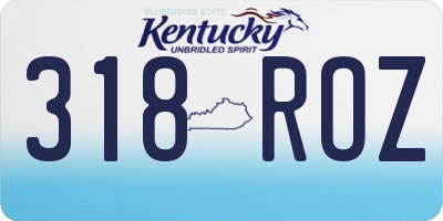 KY license plate 318ROZ