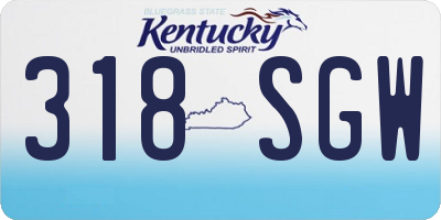 KY license plate 318SGW