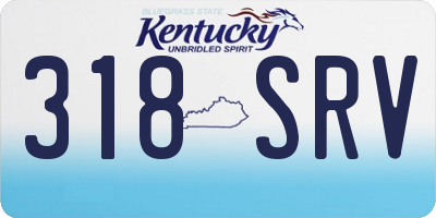 KY license plate 318SRV