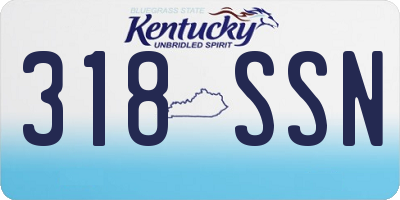 KY license plate 318SSN