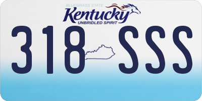 KY license plate 318SSS