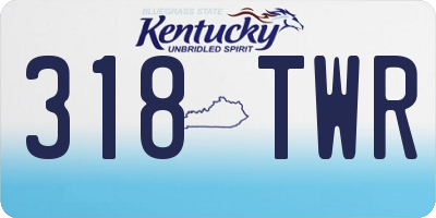 KY license plate 318TWR