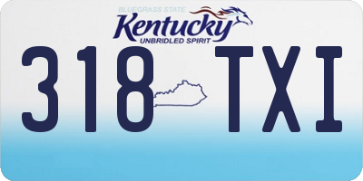 KY license plate 318TXI