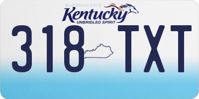 KY license plate 318TXT