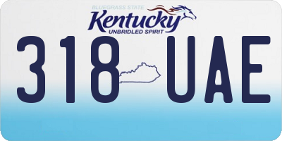 KY license plate 318UAE