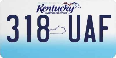 KY license plate 318UAF