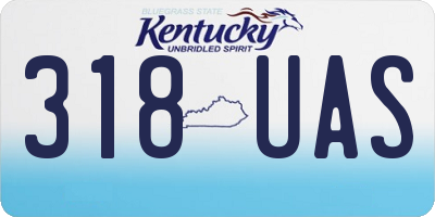 KY license plate 318UAS