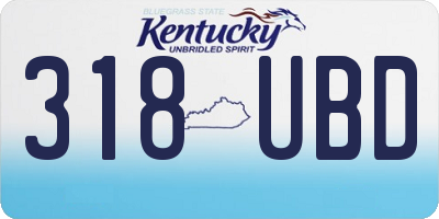 KY license plate 318UBD