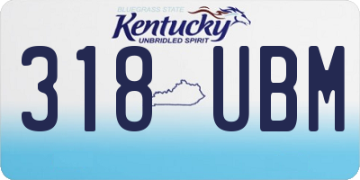 KY license plate 318UBM