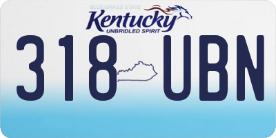 KY license plate 318UBN