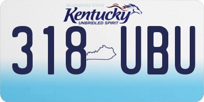 KY license plate 318UBU