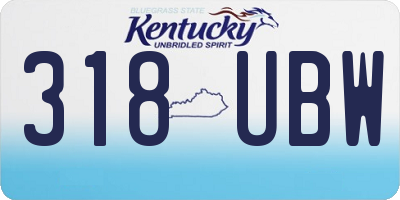 KY license plate 318UBW