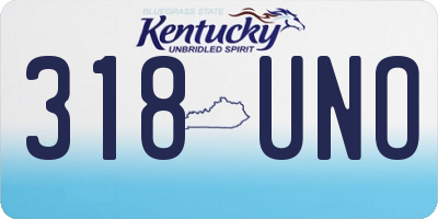 KY license plate 318UNO