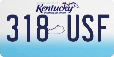 KY license plate 318USF