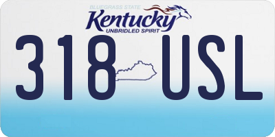 KY license plate 318USL