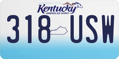 KY license plate 318USW