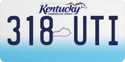 KY license plate 318UTI