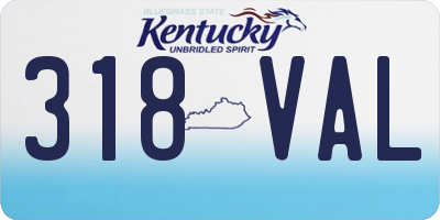 KY license plate 318VAL
