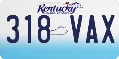 KY license plate 318VAX