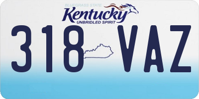 KY license plate 318VAZ
