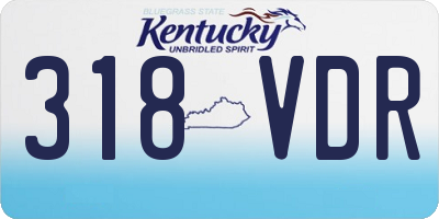 KY license plate 318VDR
