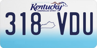 KY license plate 318VDU