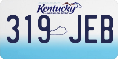 KY license plate 319JEB