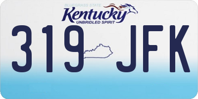 KY license plate 319JFK