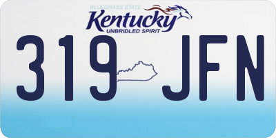 KY license plate 319JFN