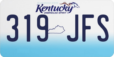 KY license plate 319JFS