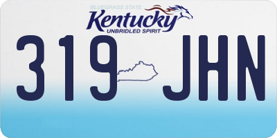 KY license plate 319JHN