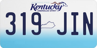 KY license plate 319JIN
