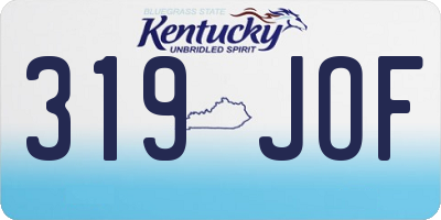 KY license plate 319JOF