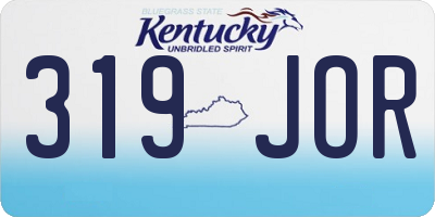 KY license plate 319JOR