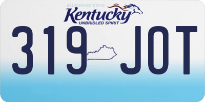 KY license plate 319JOT