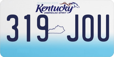 KY license plate 319JOU